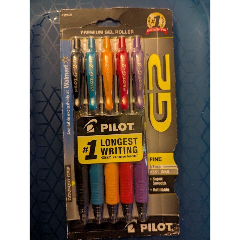 Pilot G2 FINE 0.7mm Gel Ink Rolling Ball Pen Assort. Color 5-Pack 31079 Set of 2